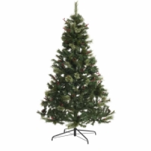 Wilko  Wilko 6ft Mixed Cones and Berries Artificial Christmas Tree