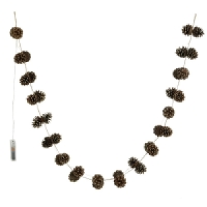 Wilko  Wilko 1.5m Midwinter LED Glitter Pinecone Garland