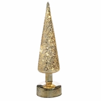 Wilko  Wilko Medium Luxe Sparkle Gold LED Christmas Tree Ornament