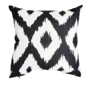 Wilko  Wilko Black and White Ikat Cushion 43 x 43cm