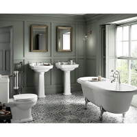 Wickes  Hamilton Bathroom Suite - Toilet, Basin & Roll Top Bath