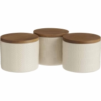 Wilko  Wilko Black and Cream Embossed Fusion Canisters