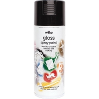 Wilko  Wilko Black Gloss Spray Paint 400ml