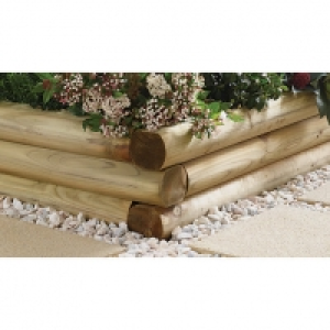 Wickes Shaped Garden Sleepers - Natural Timber 108 x 127mm x