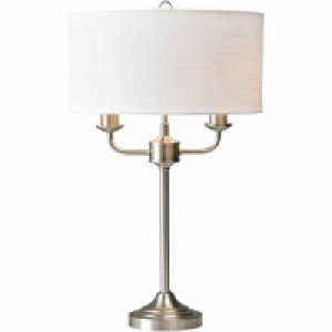 Wilko  Trafalgar Table Lamp Satin Nickel