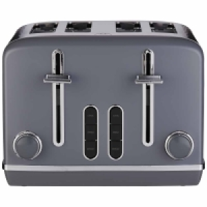 Wilko  Wilko Grey and Steel 4 Slice Toaster