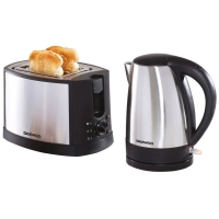 Wilko  Daewoo Stainless Steel Kettle and Toaster Set
