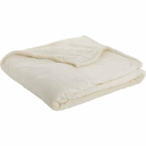 Wilko Fleece Sherpa Throw Cream 180 x 150cm £10.50