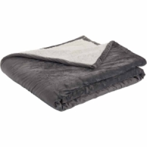 Wilko Fleece Sherpa Throw Grey 180 x 150cm £10.50