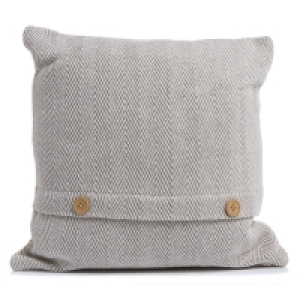 Wilko  Wilko Natural Herringbone Cushion 43 x 43cm