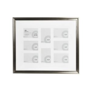 Wilko  Wilko 8 Multi Aperture Pewter Effect Photo Frame 24 x 20 Inc