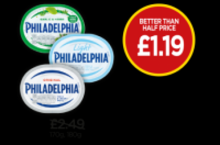 Philadelphia Light Garlic & Herbs Soft Cheese, Soft Cheese,  £1.19