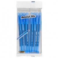 Poundland  Bic Round Stic Blue Pens 8 Pack