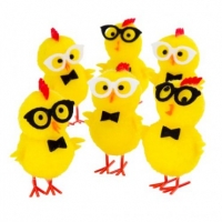 Poundland  Easter Chicks With Glasses 6 Pk