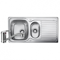Wickes  Linear 1.5 Bowl Reversible Stainless Steel Kitchen Sink and 