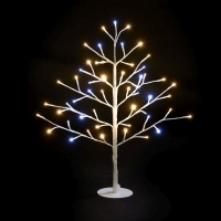 QDStores  60cm (2 Foot) 51 Bulb Warm White & Mixed LED Christmas Tree