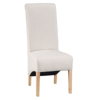 QDStores  Lancelot Scroll Back Fabric Dining Chair Cappuccino
