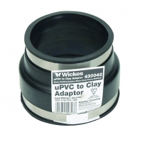 Wickes  Wickes Clay to Plastic PVCu Drain Adaptor - Black 110mm