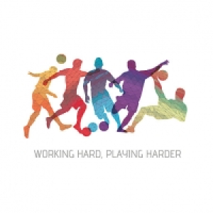 ohpopsi Geo Footballers Wall Mural - XL 3.5m (W) x 2.8m (H) £80.00