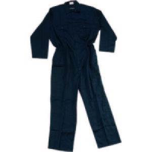 Wickes Heavy Duty Polycotton Boiler Suit Navy Blue Size L &pound;17.99