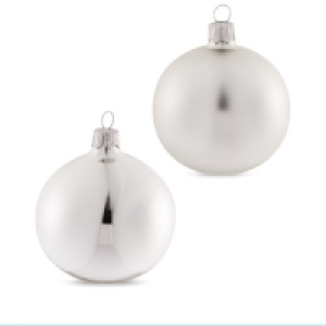 Silver Glass Baubles 12 Pack £5.99