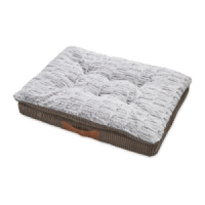 Grey Corduroy Memory Foam Pet Bed