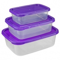 Poundland  Food Storage Rectangular 3 Pack - Purple