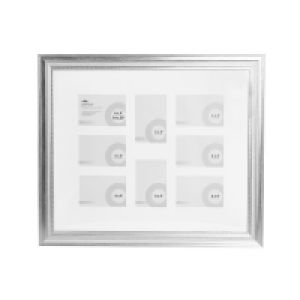 Wilko  Wilko 8 Multi Aperture Dorchester Silver Photo Frame 24 x 20