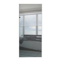 Wickes  Wickes Sliding Wardrobe Door White Framed Mirror - 2220 x 76
