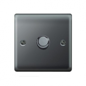Wickes Dimmer Switch 1 Gang 2 Way 400W Black Nickel Raised P £13.32