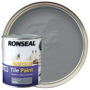 Ronseal One Coat Tile Paint - Satin Granite Grey 750ml &pound;18.00