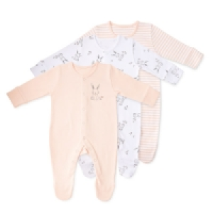 Aldi  Organic Rabbit Sleep Suits 3 Pack