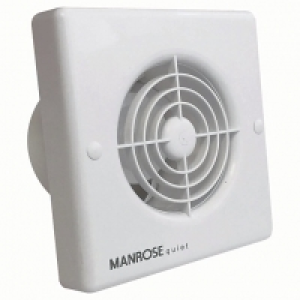 Manrose Quiet Bathroom Extractor Fan - White 100mm £35.00