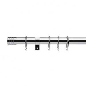 Universal Extendable Curtain Pole with Stud Finials - Chrome £39.99
