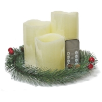 QDStores  3 LED Large Candle Set with Garland Remote Control