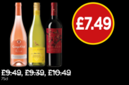 Campo Viejo Rose, Wolf Blass Yellow Label Chardonnay, Diablo