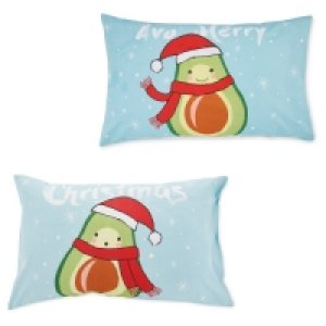 Avocado Christmas Pillowcase Pair