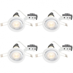 Wickes White LED Tilt Downlight - 4.8W - Pack of 4 &pound;10.00