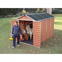 Wickes  Palram 6 x 10 ft Large Amber Double Door Plastic Apex Shed w