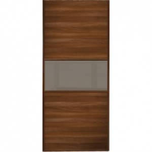 Wickes  Wickes Sliding Wardrobe Door Fineline Walnut Panel & Cappucc