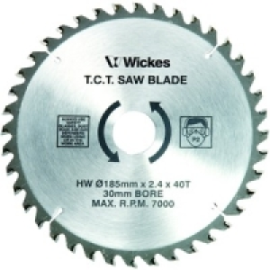 Wickes 40 Teeth Fine Cut Circular Saw Blade 185x30mm £27.59