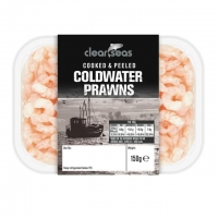 Ocado  Clear Seas Cooked & Peeled Coldwater Prawns 150g