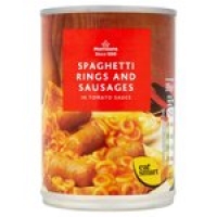 Morrisons  Morrisons Spaghetti Loops with Sausages in Tomato Sauce