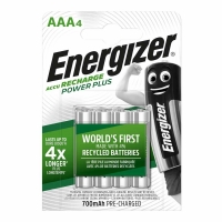 Wilko  Energizer 700mAh 1.2V NiMH Rechargeable AAA Batter ies 4 pac