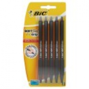Bic Soft Feel Clic Grip Black Ball Pens