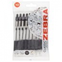Asda Zebra Z-Grip Black Ballpoint Pens