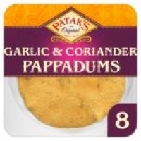 Asda Pataks The Original 8 Garlic & Coriander Pappadums