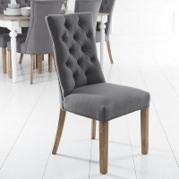 QDStores  Lancelot Curved Back Dining Chair Grey With Button Detailing