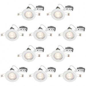 Wickes White LED Downlight - 4.8W - Pack of 10 &pound;10.00