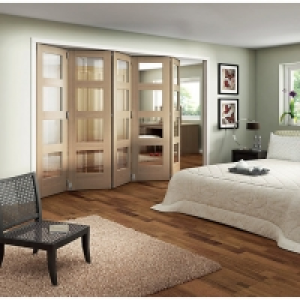 Wickes Ashton Internal Folding Door Oak Veneer Glazed 4 Lite £1,250.00